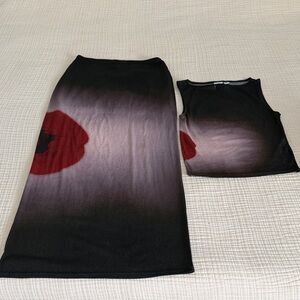 Collusion multicolor Women's Skirt Set